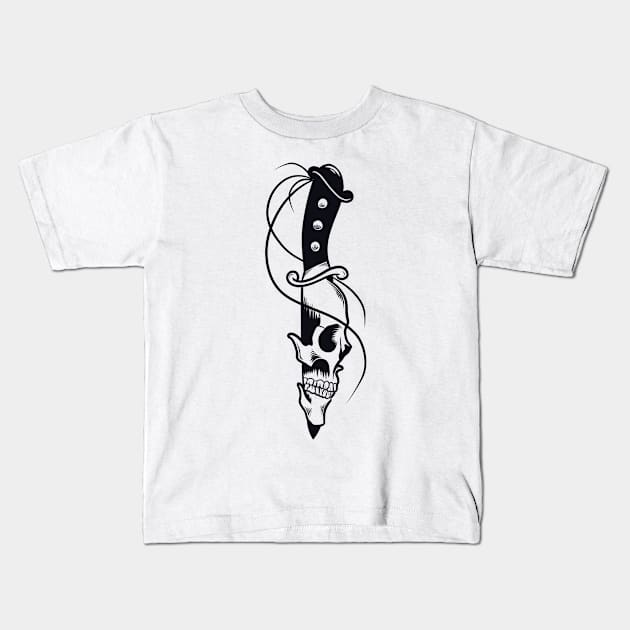 Dagger skull Kids T-Shirt by Adorline